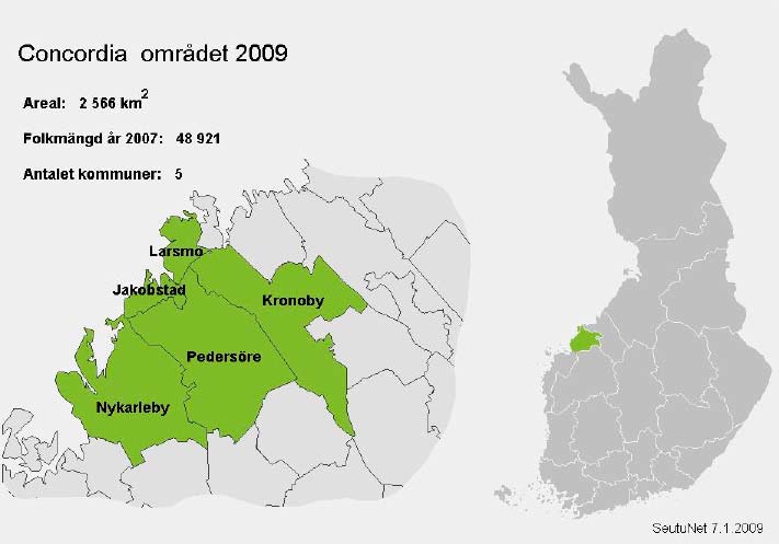 Pietarsaaren aluekeskusohjelma Pietarsaaren seutukunta on elinvoimainen ja kaksikielinen seutu, jonka väestöpohja on hieman alle 49 000 asukasta (Kuva 3).