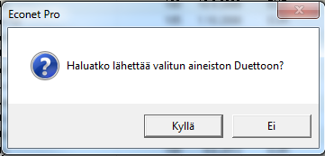 Laskuttava yritys lähettää itse maksumuistutukset asiakkailleen ja siirtää valitut avoimet laskut suoraan perintätoimiin Duetolle.