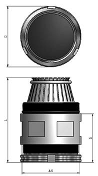 AISI 316, haponkestävä Sähkönumero Tuotekoodi Koko AV S D Kaapelin ulkohalkaisija 17 106 73 VD01-0027 M20x1,5 46 22 25 24,5 37 8-14 6 17 106 74 VD01-0031 M25x1,5 46 24 26 27 66 10-16 4 17 106 75