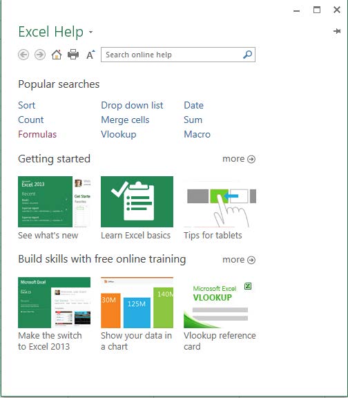 Ohje-toiminto Excel on perinteinen Windows -ohjelma ja se sisältääkin kohtuullisen hyvän ohjetiedoston. Ohjeista löydät kuvauksen kaikista ohjelman toiminnoista.