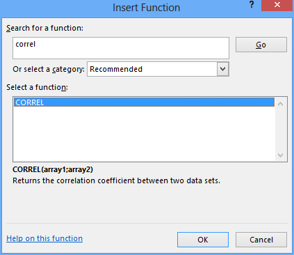 Vaihe 1 Funktion etsintäsolu Funktioluokat Funktion lyhyt ohje Funktion tarkempi ohje Kuva 107 Insert Function (Funktion lisääminen) - valintaikkuna Voit kirjoittaa Search (Etsi) -kenttään funktion
