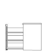 Tilattavissa myös jaettuna kaappina kahden käyttäjän kesken. 5268PR 16 41 Oikeankätinen kaappi, 122x80x40 cm, vedin alumiini, sisäosat melamiinia, runko ja ovi 5268PR 925.80 925.