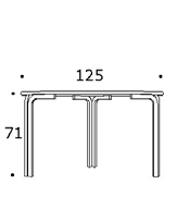 Kari P3H Ø 70 P P Ø 70 cm, korkeus 71 cm, 3 jalkaa P3H/70 427.50 533.50 402.50 506.