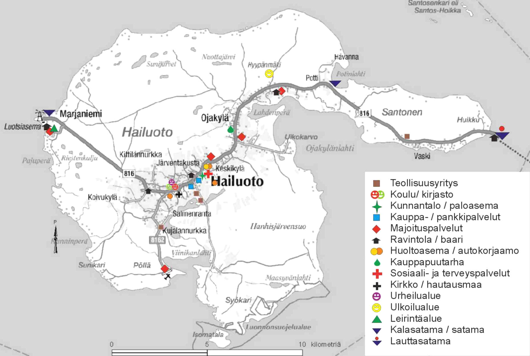 16 Hailuodon kunnan liikenneturvallisuussuunnitelmat LIIKENNEYMPÄRISTÖSUUNNITTELU Työpaikat ovat vähentyneet viimevuosina Hailuodossa.