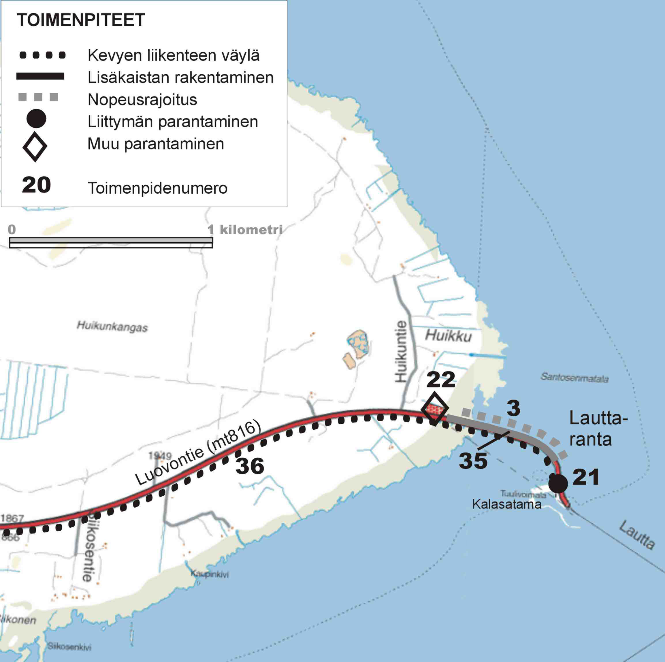 26 Hailuodon kunnan liikenneturvallisuussuunnitelmat LIIKENNEYMPÄRISTÖN PARANTAMISTOIMENPITEET Haja-asutusalueella tieympäristön hoitotoimenpiteet ovat suurimmaksi osaksi raivausta, harvennusta ja