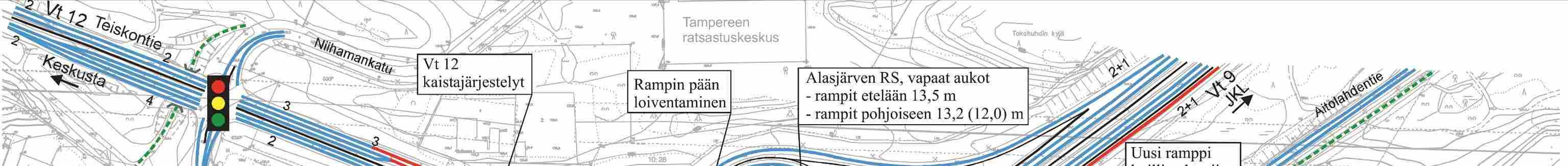 2.2 Alasjärven eritasoliittymä 2.2.1 Vaihtoehtojen kuvaus Alasjärven eritasoliittymässä todettujen