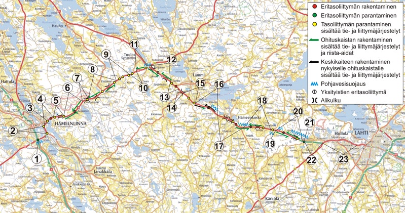 Valtateiden 10 ja 12 yhteysvälin Hämeenlinna Lahti kehittämisvaihtoehdot ja niiden vaikutukset, Selvitys 43 JATKOTOIMENPITEET 6 JATKOTOIMENPITEET Tiehallinnon Hämeen tiepiiri pyytää selvityksestä