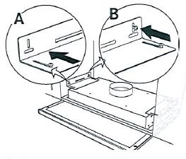 Konsoleja voi säätää, jotta liesituuletin voidaan sovittaa erisyvyisiin kaappeihin (kuva 2B).