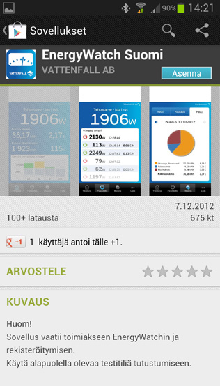 sovellus. Mene Google Playhin.