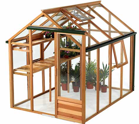 elementteinä Classic 7,2 Growhouse Classic perinteinen puukasvihuone Classic 7,2 Growhouse Classic-malleissa yhdistyy parhaimmalla tavalla englantilainen