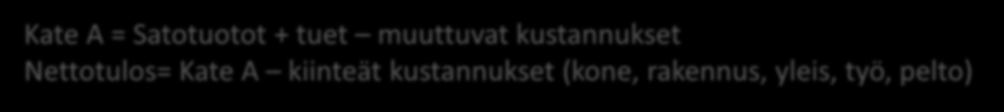 vuosi) 18 18 18 Rahtipuinti 95 95 95 Rahtikuivaus 40 50 65 Oma työ, rahtikoneet 3) 60 60 60 Kone- rakennus- yleis- ja työkustannukset (omat koneet) 430 440 465 Kone- rakennus- yleis- ja