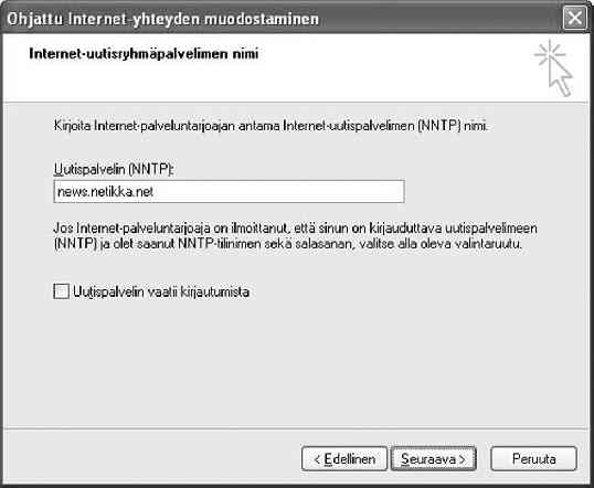 www.netikka.fi Uutisryhmien asetukset Kirjoita sähköpostiosoitteesi ja paina Seuraava. etu.
