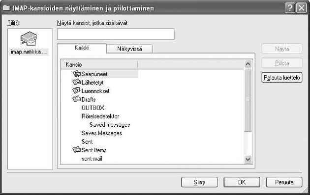 www.netikka.fi Sähköpostiasetukset: IMAP-protokolla Paina OK.
