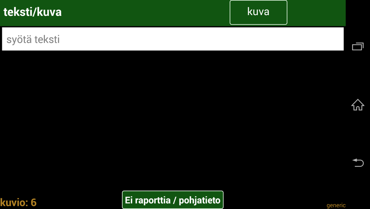 19. Teksti- ja kuvahavainnon tekeminen (informatiivinen) Sovelluksella voi tehdä myös havaintoja vapaalla tekstin syötöllä.