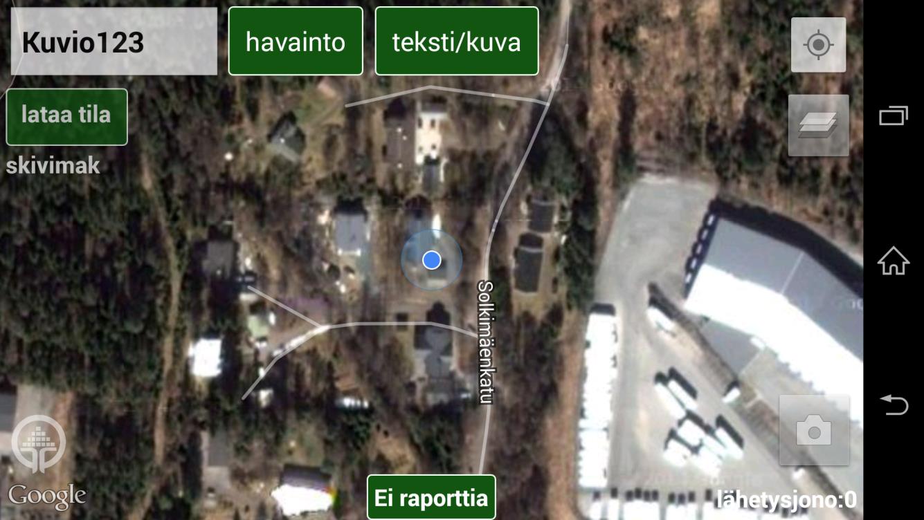 nappia) 9) Oma sijainti ja GPS:n virhe 10) Tuloksen (ja pohjatietojen) tarkastelu 10.