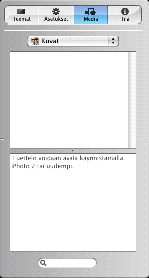 7 4. ERI MEDIA-TIEDOSTOT Media-ikkunassa (kuva 8) voidaan tarkastella tietokoneella olevia eri kuva-, ääni- sekä elokuvatiedostoja.