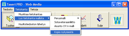 Yhdistyksen oma tietokanta Yhdistyksen tietokanta mallitietokannasta Yhdistyksen kirjanpidon pohjaksi voidaan kopioida ns.