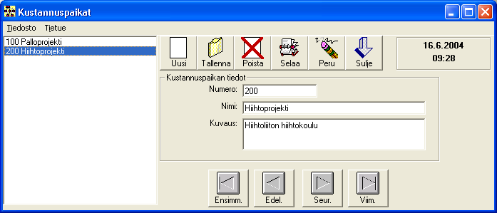 Luku 7 Kustannuspaikat Taserissa viennit voidaan kohdistaa tuloslaskelmatilien viennit kustannuspaikoittain.