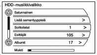 42 Audiosoittimet SEEK[: 1. Siirry seuraavaan raitaan painamalla tätä. 2. Siirry nopeasti eteenpäin toiston aikana painamalla ja pitämällä painettuna. 3. Palaa toistonopeuteen vapauttamalla painike.