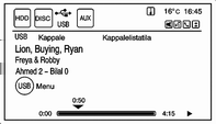 44 Audiosoittimet Massamuistilaitteen suosikkien toisto Suosikkeja voi toistaa kahdella eri tavalla: Paina FAV -painiketta, kunnes oikea FAV HDD -luokka tulee näkyviin.