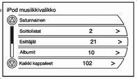 46 Audiosoittimet Tämä ominaisuus tukee seuraavia ipod-malleja: ipod touch (1., 2., 3. ja 4. Generation) ipod classic ipod videolla ipod nano (1., 2., 3., 4., 5. ja 6.