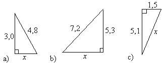 319. Suorakulmaisen kolmion sivujen pituudet ovat 6, cm, 7,4 cm ja 9,7 cm. Laske kolmion pinta-ala. 30. Voiko tasakylkinen kolmio olla suorakulmainen? Pythagoraan lauseen sovelluksia 31.