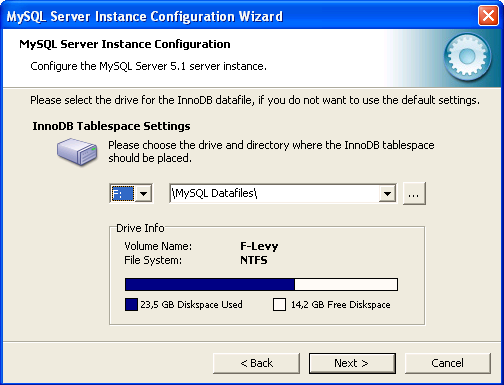 13 MySQL Server Instance Configuration Wizard vaihe 4. Tämä valinta riippuu siitä mihin käyttötarkoitukseen olet kantaa luomassa.