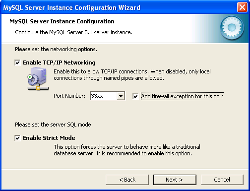 14 MySQL Server Instance Configuration Wizard vaihe 6.