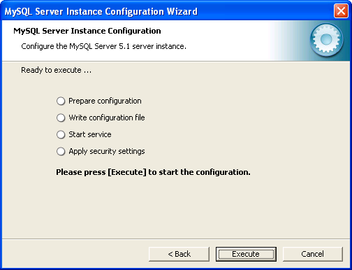 16 MySQL Server Instance Configuration Wizard vaihe 10.