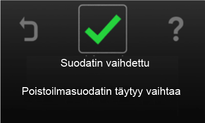 Vedä kohdistin harmaan vahvistusmerkin päälle, jolloin se muuttuu vihreäksi.