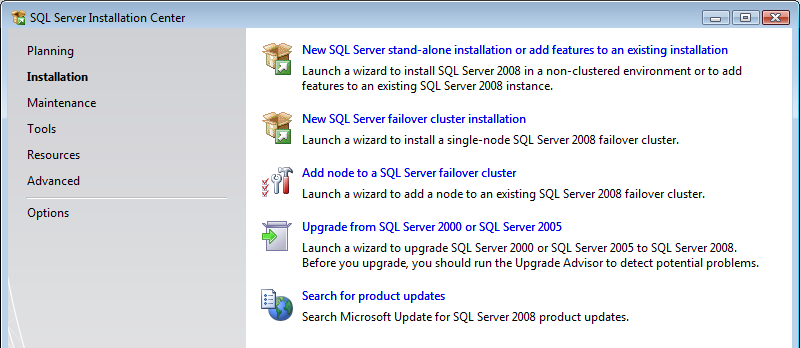 3. SQL SERVER 2008 EXPRESS ASENNUS 1. Lataa SQL Server 2008:n asennustiedosto osoitteesta http://www.helpostilasku.com/sqlexpr_x86_enu.exe ja käynnistä asennusohjelma. 2. Asennusohjelma tarkistaa, onko tietokoneeseen asennettu tarvittavat käyttöjärjestelmän osat.