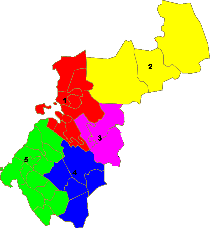 Alue 1: Oulu-Koillismaan pelastuslaitos Alue 2: Kilpailutus (Kuusamo, Pudasjärvi ja Taivalkoski) Alue 3: Kilpailutus (Muhos, Utajärvi ja Vaala) Alue 4: Kilpailutus: Haapavesi, Kärsämäki, Pyhäjärvi,