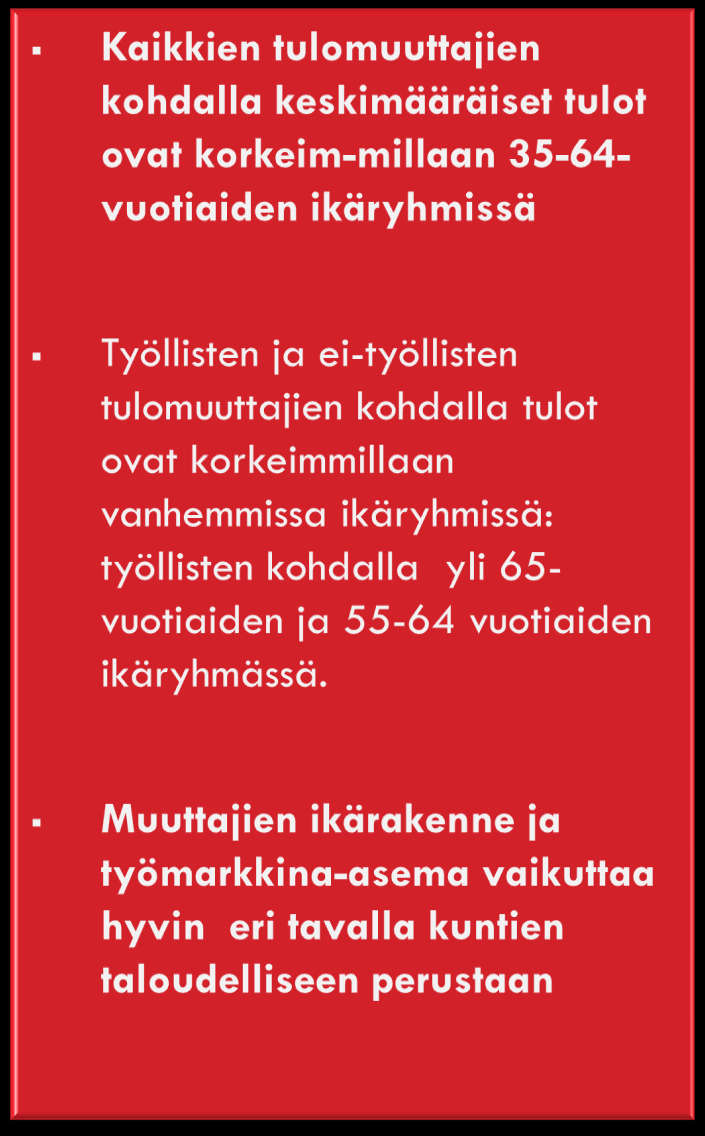 Miksi muuttajien ikärakenteella ja työmarkkina-asemalla on merkitystä kaupunkiseudun