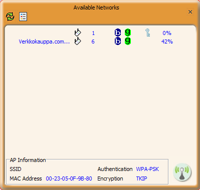 Netwjork WLAN Config Tool -sovelluksen käyttö Netwjork WLAN Config Tool -sovellus on käytettävissä jos asensit sovelluksen ajureiden lisäksi, eli jos valitsit vaihtoehdon Install driver and Netwjork