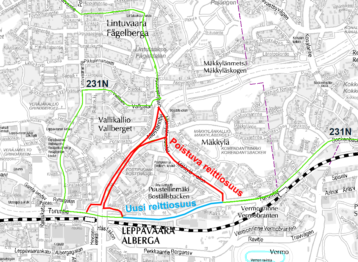 Kiertelevän linjan 231 lakkauttaminen selkeyttää linjastoa. Elielinaukio Leppävaara -väliä kulkevien linjojen karsiminen on askel eteenpäin runkolinjayhteyden luomiseksi yhteysvälille.