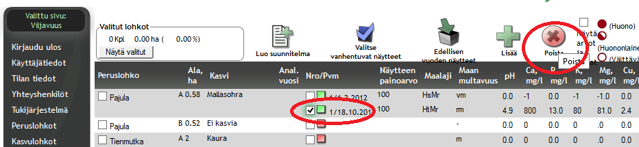 Ohjelma ilmoittaa, kun viljavuusnäytteen kytkentä on onnistuneesti suoritettu: 9.3.