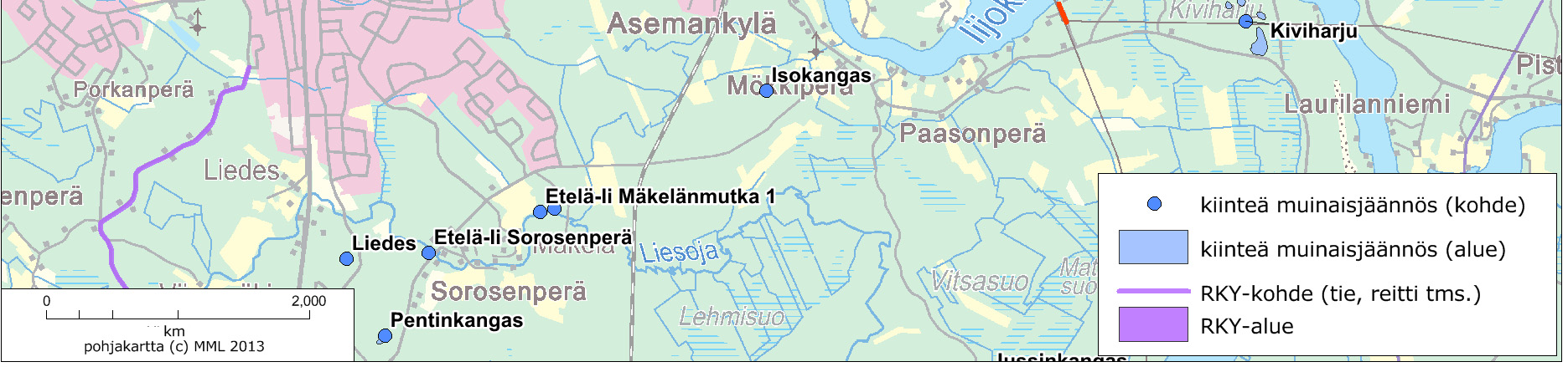 Sen lähiympäristössä on useampia muinaisjäännöksiä, joista osa on varhaismetallikautisia, osa esihistoriallisen ajan ja osa historiallisen ajan kiinteitä muinaisjäännöksiä.