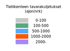 TIEVERKON TAVARALIIKENNE Satakunnasta lähtevät ja