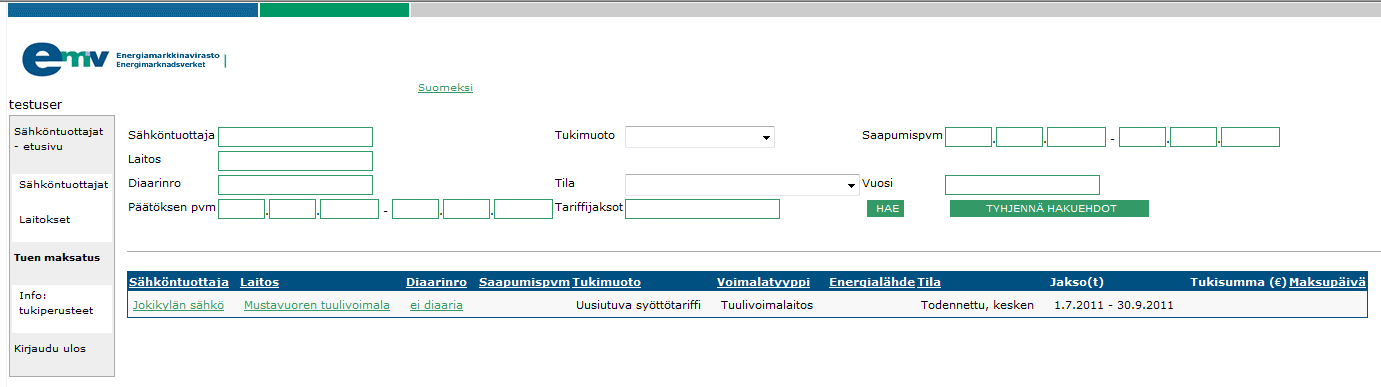 55 Kesken/Palautettu täydennettäväksi. Tässä tapauksessa sähköntuottajan tulee korjata hakemustaan ja jättää se uudelleen todentajalle samalla tavalla kuin aikaisemminkin.