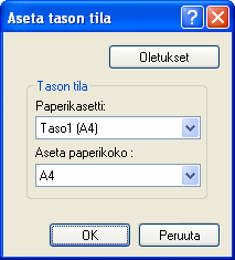 TULOSTINAJURIN KONFIGUROINTI Kun olet asentanut tulostinajurin, sinun on konfiguroitava tulostinajurin asetuksiin asianmukaisesti laitteen paperikaukaloiden määrä ja kuhunkin kaukaloon lisättävän