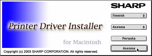 PPD-TIEDOSTON ASENTAMINEN ASENNUS MAC OS 8.6-9.x:ään 2 3 5 Aseta verkkolaajennus AR-NB2:n "Software"-CD-ROM tietokoneesi CD-ROM-asemaan. Kaksoisnapsauta CD-ROM kuvaketta ( ) työpöydällä.