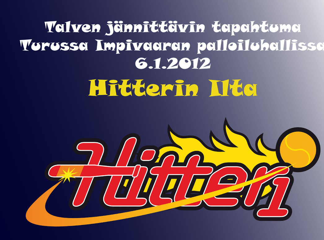 Hitterin Iltaan voi vielä ilmoittautua Tapahtumakalenteri Loppiaisena 6.1. klo 17 alkaen Turussa Impivaaran palloiluhallissa pelattavaan Hitterin Ilta-turnaukseen voi vielä ilmoittautua mukaan 30.12.