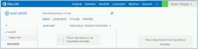 Ensimmäisellä käyttökerralla käynnistyy SkyDrive Pron ja Uutissyötteen alustus, joka kestää tavallisesti joitain minuutteja. 3.