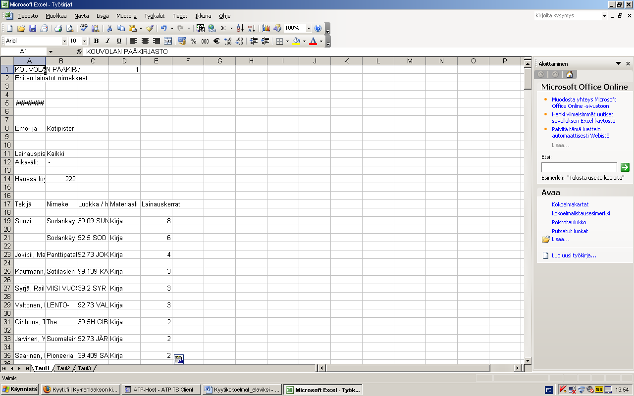 48 9. Avaa Excel-taulukko ja klikkaa hiirellä vasemmalla yläkulmassa olevaan tyhjään ruutuun (A
