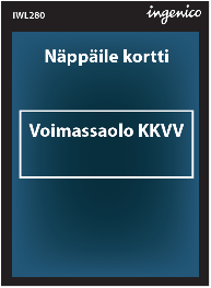 Näppäile korttinumero maksupäätteen numeronäppäimillä ja paina vihreää näppäintä. Näppäile kortin voimassaoloaika KKVV (esim. 0616, eli kortin voimassaoloaika 6/2016 asti) ja paina vihreää näppäintä.