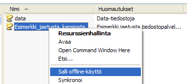 KRTT Oulu - käyttöikeuksien hallinta 2008 Kimmo Rousku 13 (21) Kuva 17. Offline-tiedostojen asetukset, laita rasti ylimpään kohtaan sekä kaikkiin muihin alapuolelle paitsi Salaa offline-tiedostot.