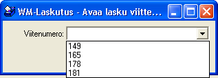 Miten merkitsen laskun maksetuksi? Miten haen laskun tarkasteltavaksi? Lasku tarkasteltavaksi painikkeella. haetaan Avaa Luettelosta valitaan laskun viitenumero.