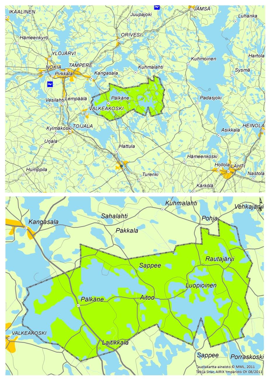 mukaisiin kehittämistavoitteisiin ja valtakunnallisiin alueidenkäyttötavoitteisiin. Nykyinen Pälkäneen kunta syntyi Pälkäneen ja Luopioisten kuntien yhdistyttyä vuonna 2007.