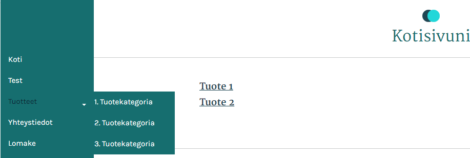 Sivu 36/37 Nyt tilanne on se, kansiossasi on kolme sivua, joista ensimmäiseltä löytyy linkit 2. tason alasivuille. Itse alasivut eivät näy navigaatiopalkissa, koska ne on piilotettu sieltä.