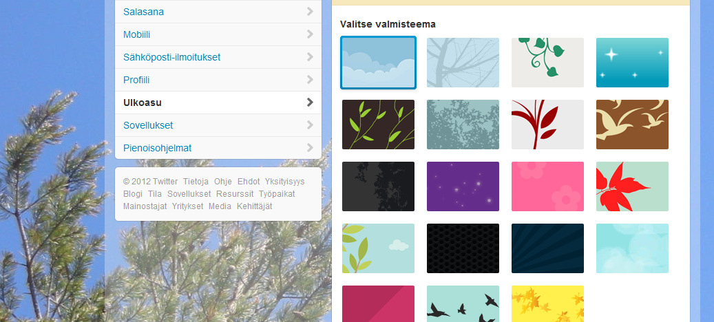 Mikäli haluat tuunata Twitterisi ulkoasua, niin siihen löytyy paljon mahdollisuuksia.
